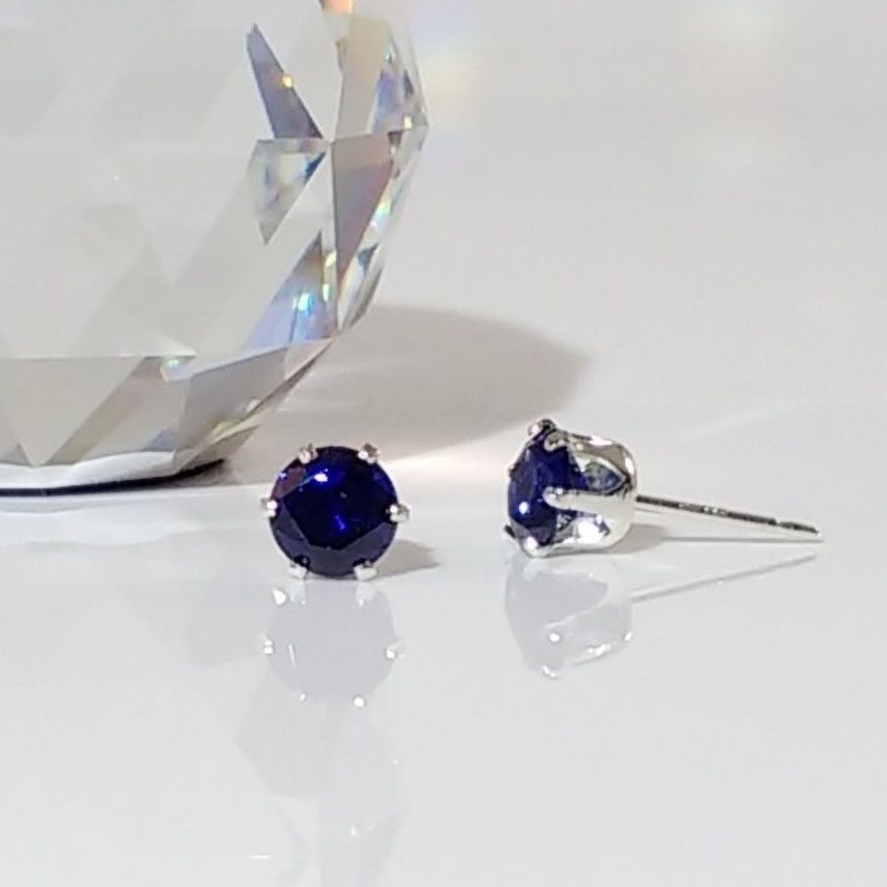 Blue Sapphire 5mm Earrings